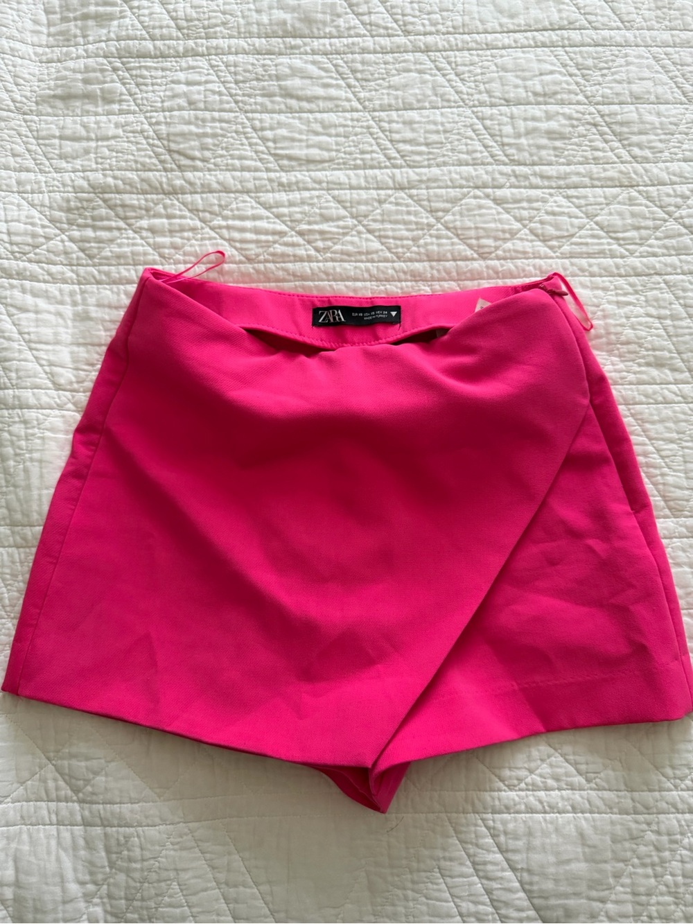 Zara Bright Pink Wrap-Front Skort